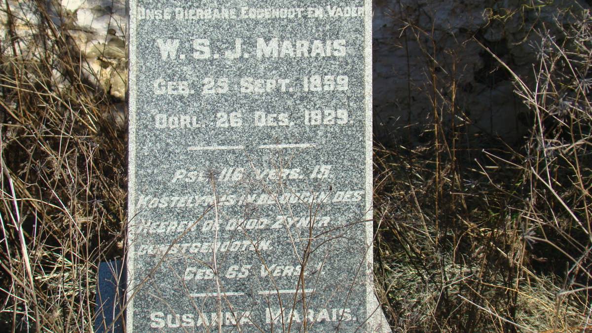MARAIS W.S.J. 1859-1929