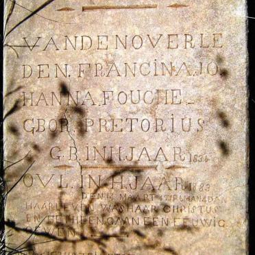 FOUCHE Francina Johana nee PRETORIUS 1836-1883