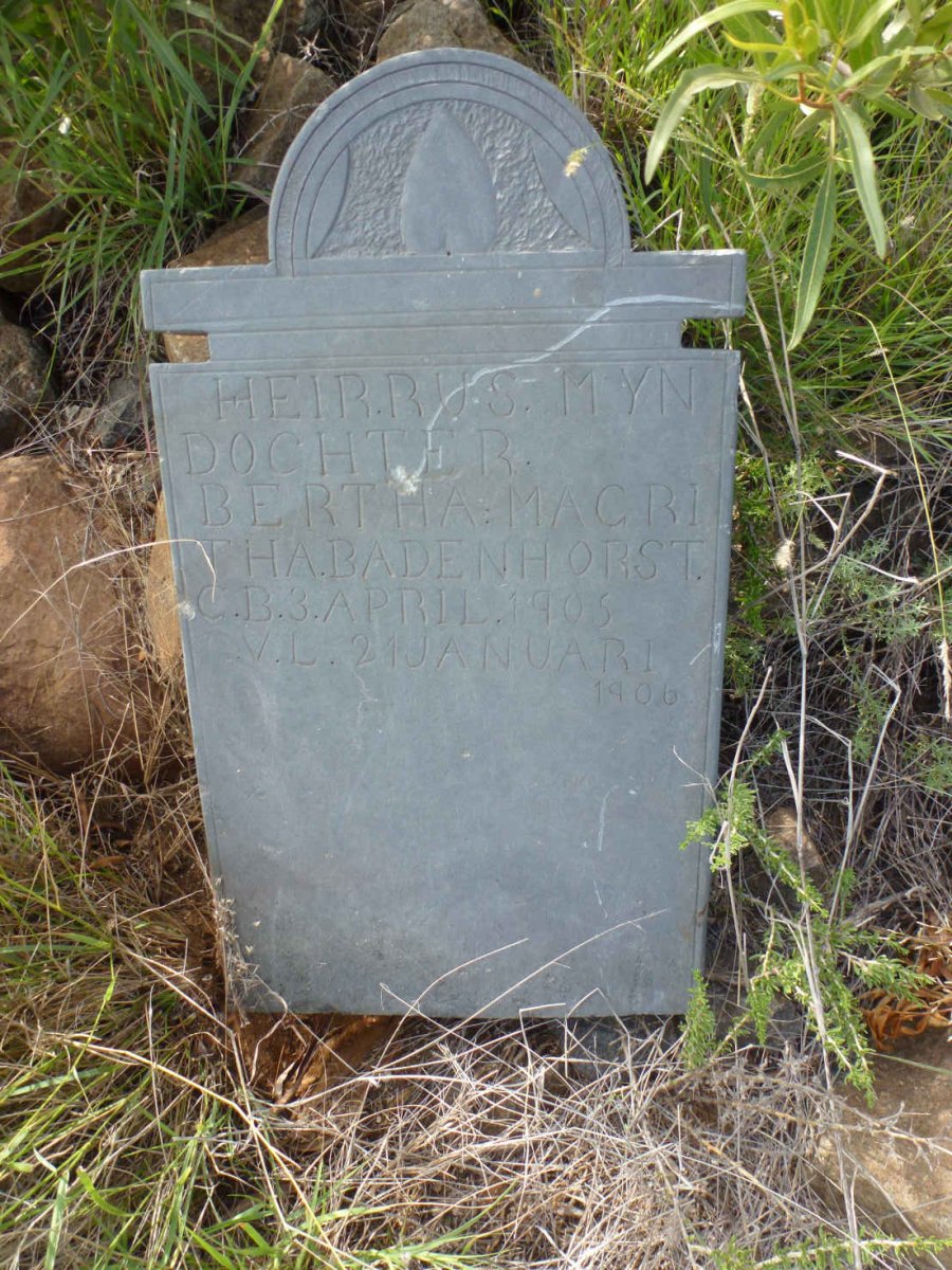 BADENHORST Bertha Magritha 1905-1906