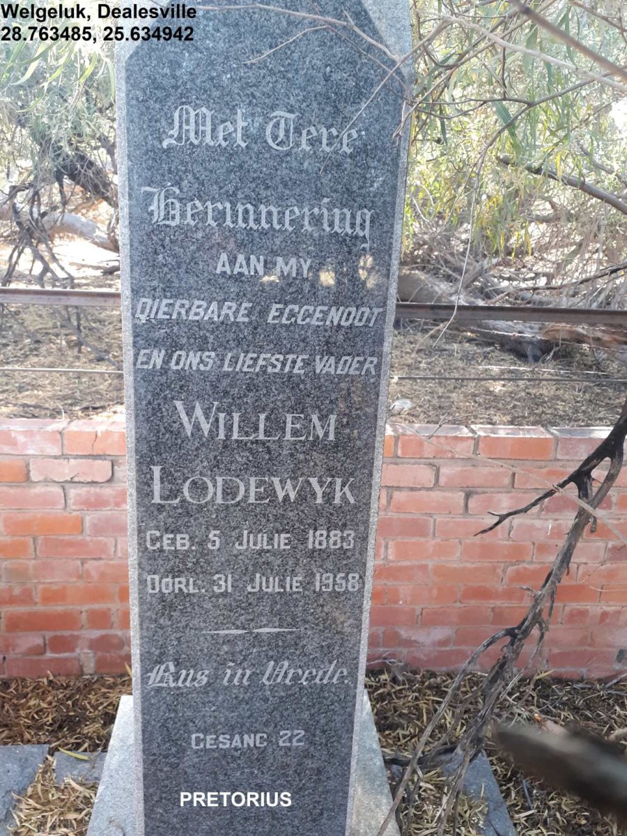 PRETORIUS Willem Lodewyk 1883-1958