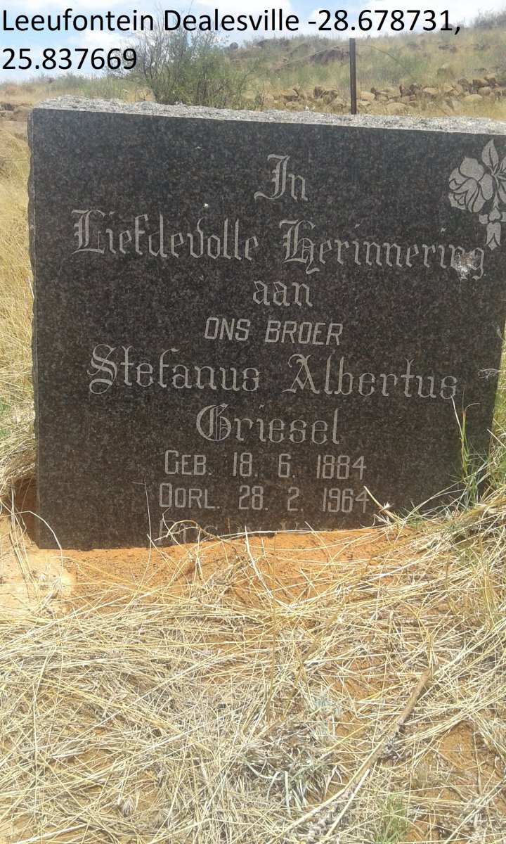 GRIESEL Stefanus Albertus 1884-1964