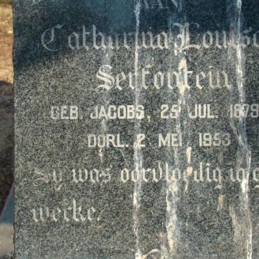 SERFONTEIN Catharina Louisa nee JACOBS 1879-1953