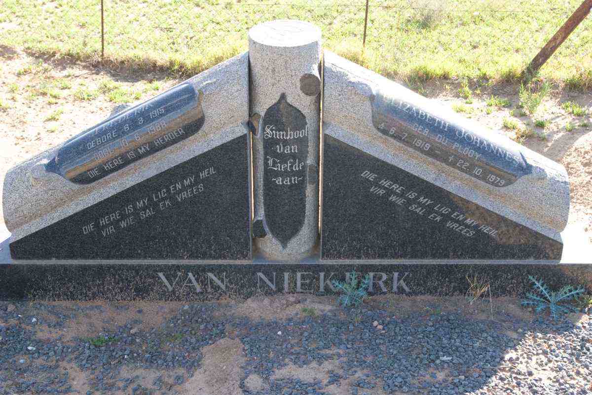 NIEKERK Frederik, van 1915-1988 &amp; Elizabeth Johannes DU PLOOY 1919-1979
