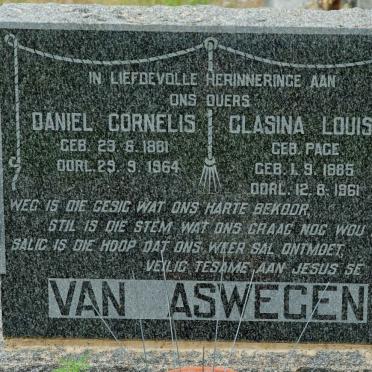 ASWEGEN Daniel Cornelis, van 1881-1964 &amp; Clasina Louisa PAGE  1885-1961