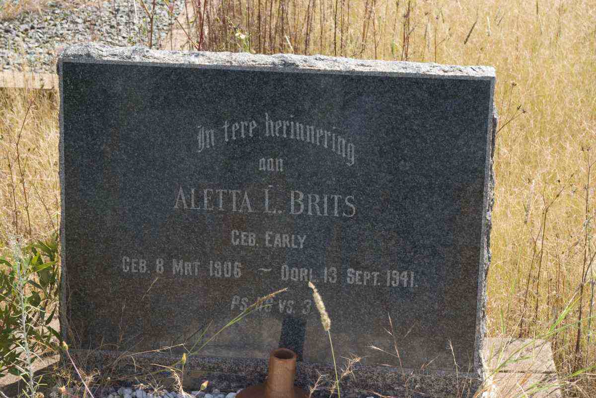 BRITS Aletta L. nee EARLY 1906-1941