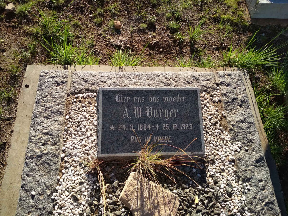 BURGER A.M. 1884-1929