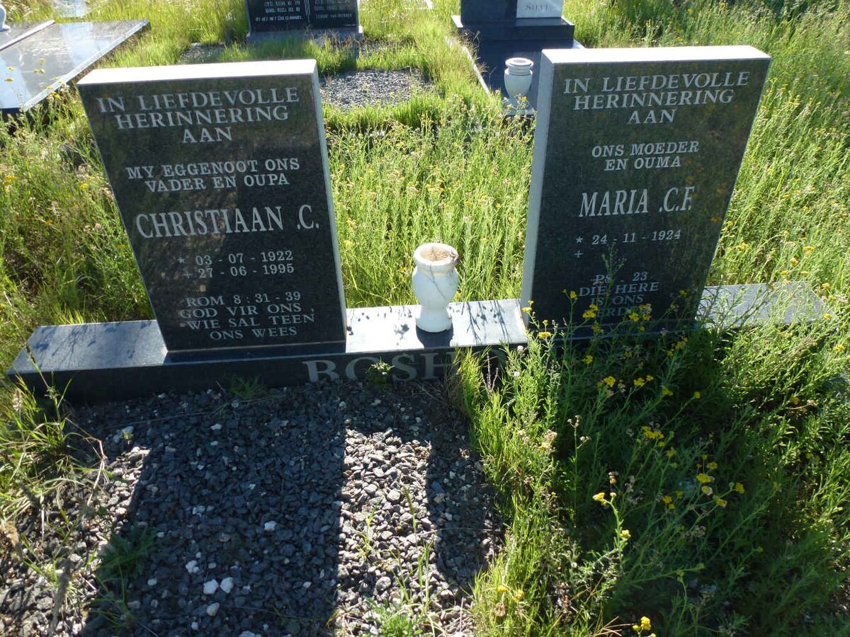 BOSHOFF Christiaan C. 1922-1995 &amp; Maria C.F. 1924-