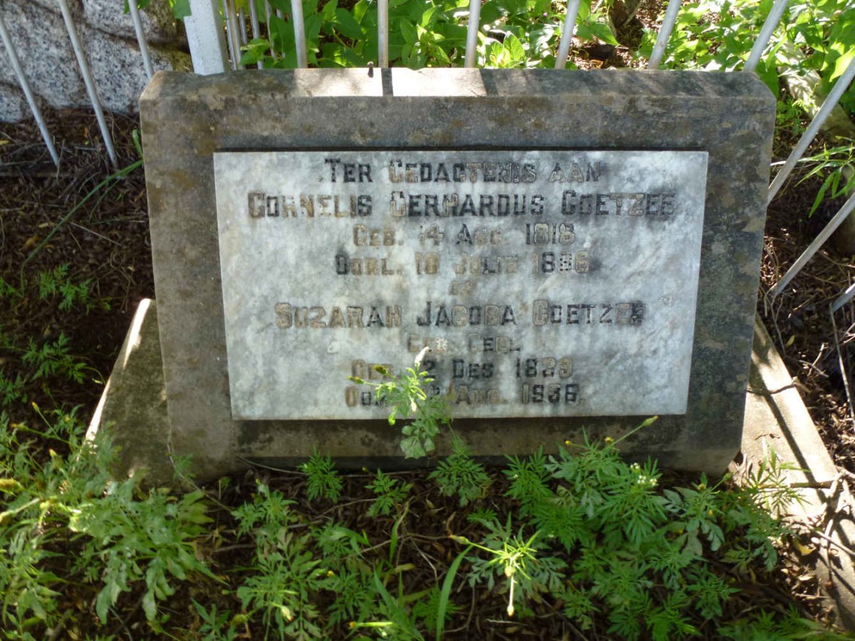 COETZEE Cornelis Gerhardus 1818-1886 &amp; Suzarah Jacoba GEEL 1839-1936