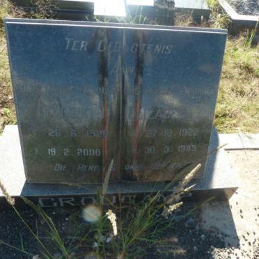 CROUCAMP Hendrik 1920-2000 &amp; Elizabeth 1922-1985