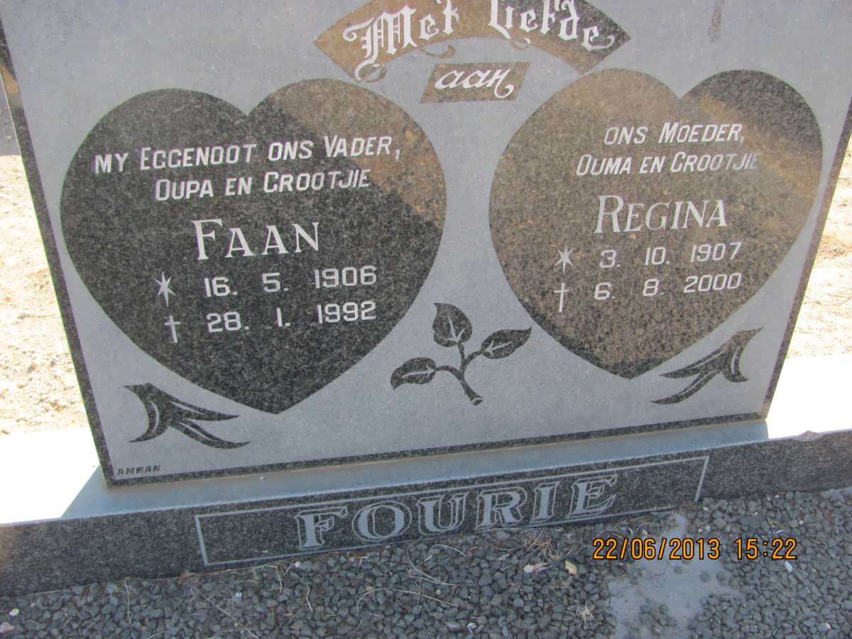 FOURIE Faan 1906-1992 &amp; Regina 1907-2000