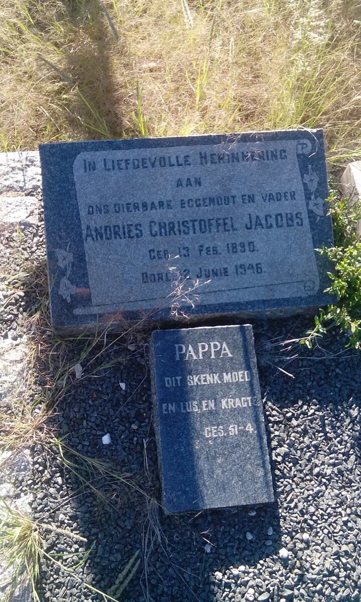 JACOBS Andries Christoffel 1890-1946 &amp; Alida Magdalena COETZEE 1895-1954 :: JACOBS Maria Susanna 1954-1954