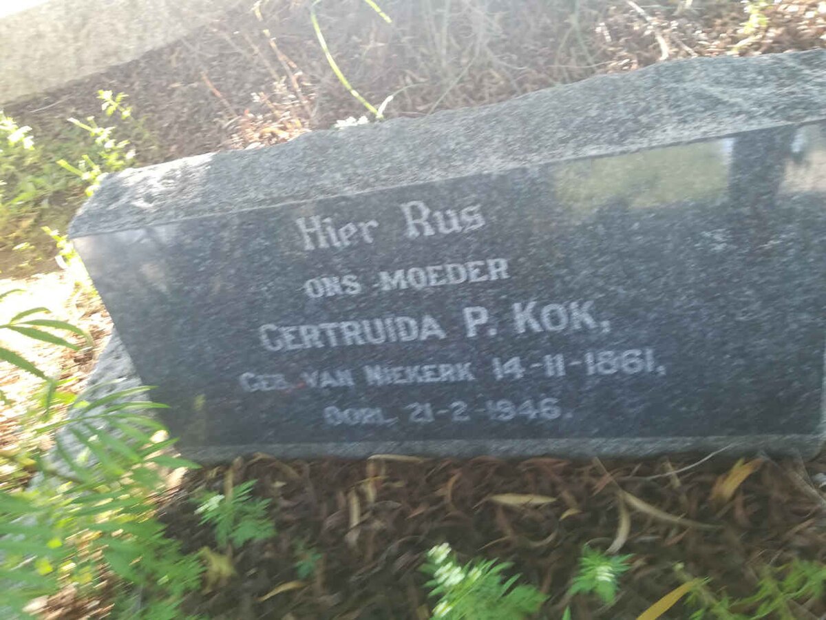 KOK Gertruida P. nee VAN NIEKERK 1861-1946