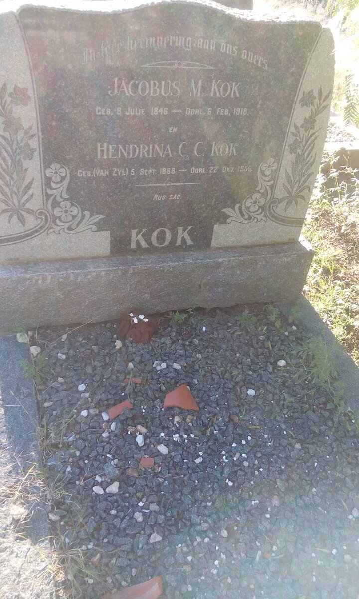 KOK Jacobus M. 1846-1918 &amp; Hendrina C.C. VAN ZYL 1868-1950