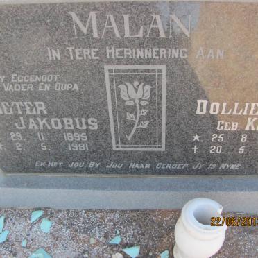 MALAN Pieter Jakobus 1895-1981 &amp; Dollie KRUGER 1905-1994