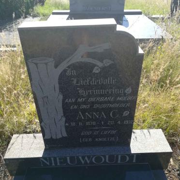 NIEUWOUDT Anna C. nee KNOETZE 1878-1972