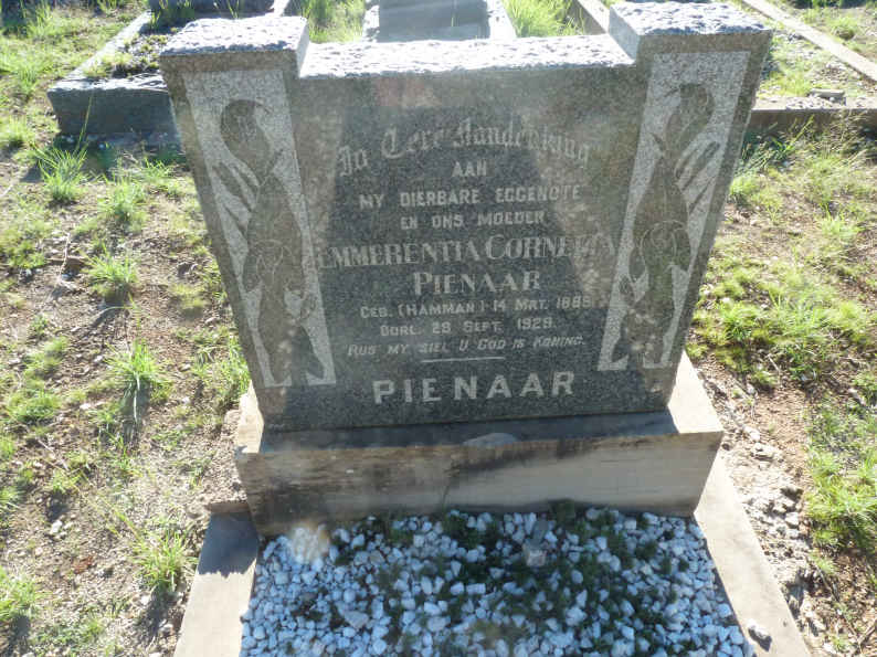 PIENAAR Emmerentia Cornelia nee HAMMAN 1889-1929