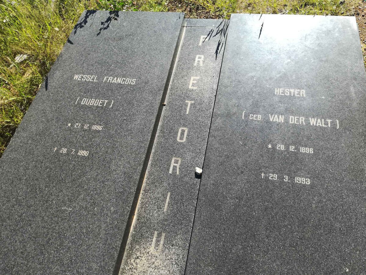 PRETORIUS Wessel Francois 1896-1990 &amp; Hester VAN DER WALT 1896-1993