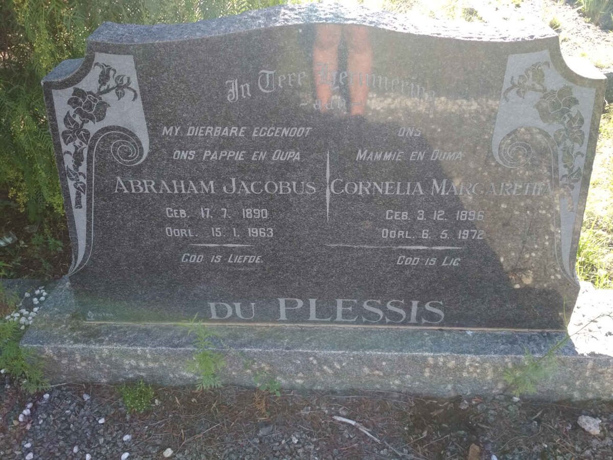 PLESSIS Abraham Jacobus, du 1890-1963 &amp; Cornelia Margaretha 1896-1972