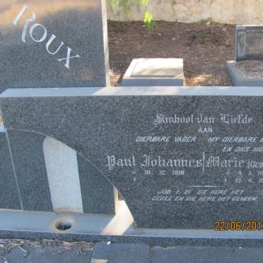 ROUX Paul Johannes 1918- &amp; Marie MULLER 1934-1980