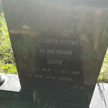 THEUNISSEN Danie 1869-1964 &amp; Sarie 1878-1961