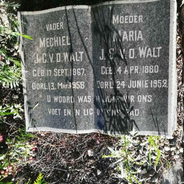 WALT Mechiel J.C., v.d. 1867-1958 &amp; Maria J.S. 1880-1952