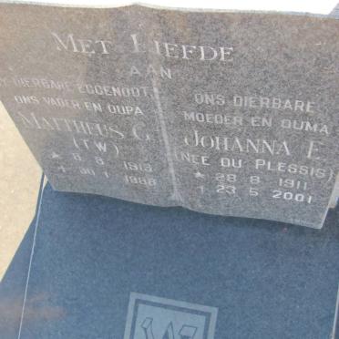 WILLEMSE Mattheus G. 1919-1988 &amp; Johanna E. DU PLESSIS 1911-2001