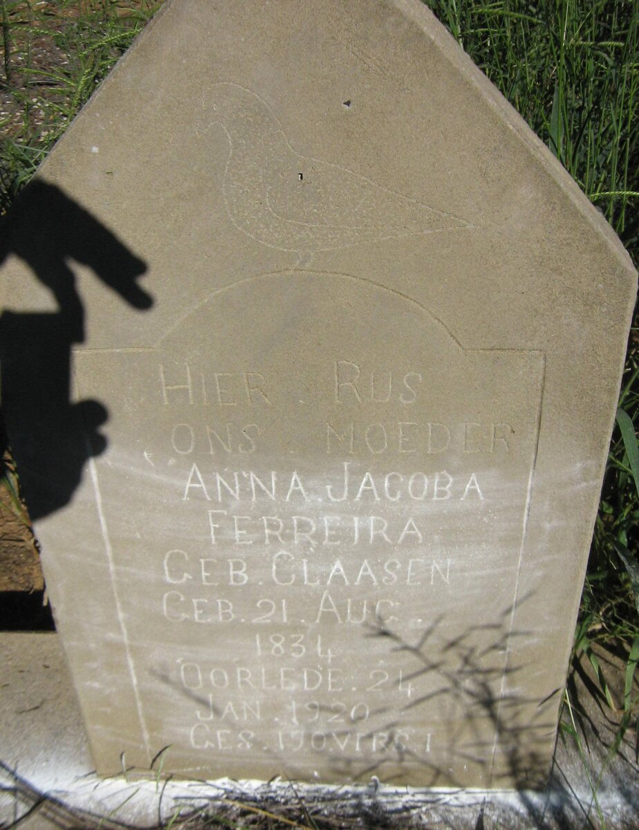 FERREIRA Anna Jacoba nee CLAASEN 1834-1920