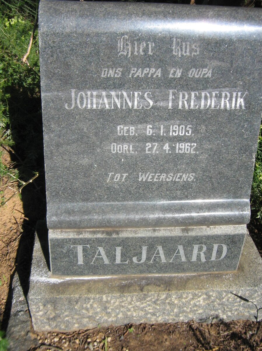 TALJAARD Johannes Frederik 1905-1962