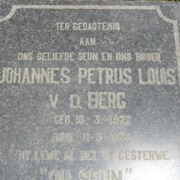 BERG Johannes Petrus Louis, v.d. 1922-1945