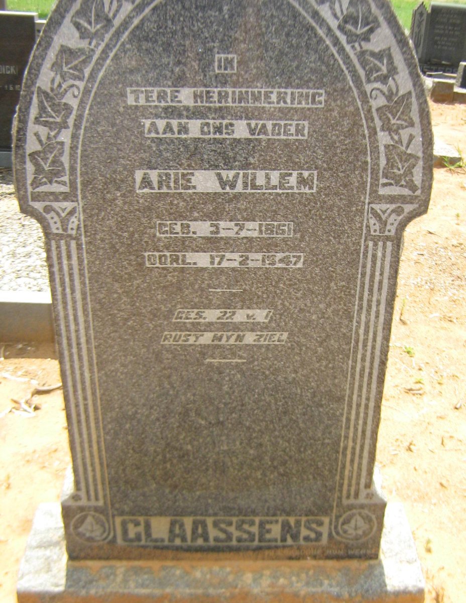 CLAASSENS Arie Willem 1861-1947