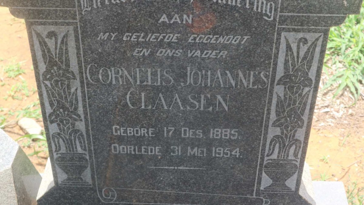 CLAASEN Cornelis Johannes 1885-1954 &amp; Johanna Catharina MARAIS 1889-1973