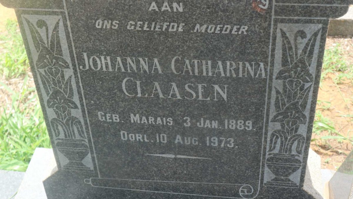 CLAASEN Cornelis Johannes 1885-1954 &amp; Johanna Catharina MARAIS 1889-1973