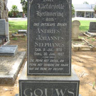 GOUWS Andries Johannes Stephanus 1875-1957