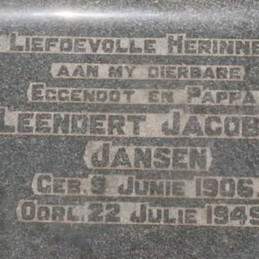 JANSEN Leendert Jacobus 1906-1949