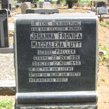 LUYT Johanna Fronica Magdalena nee PRELLER 1896-1943