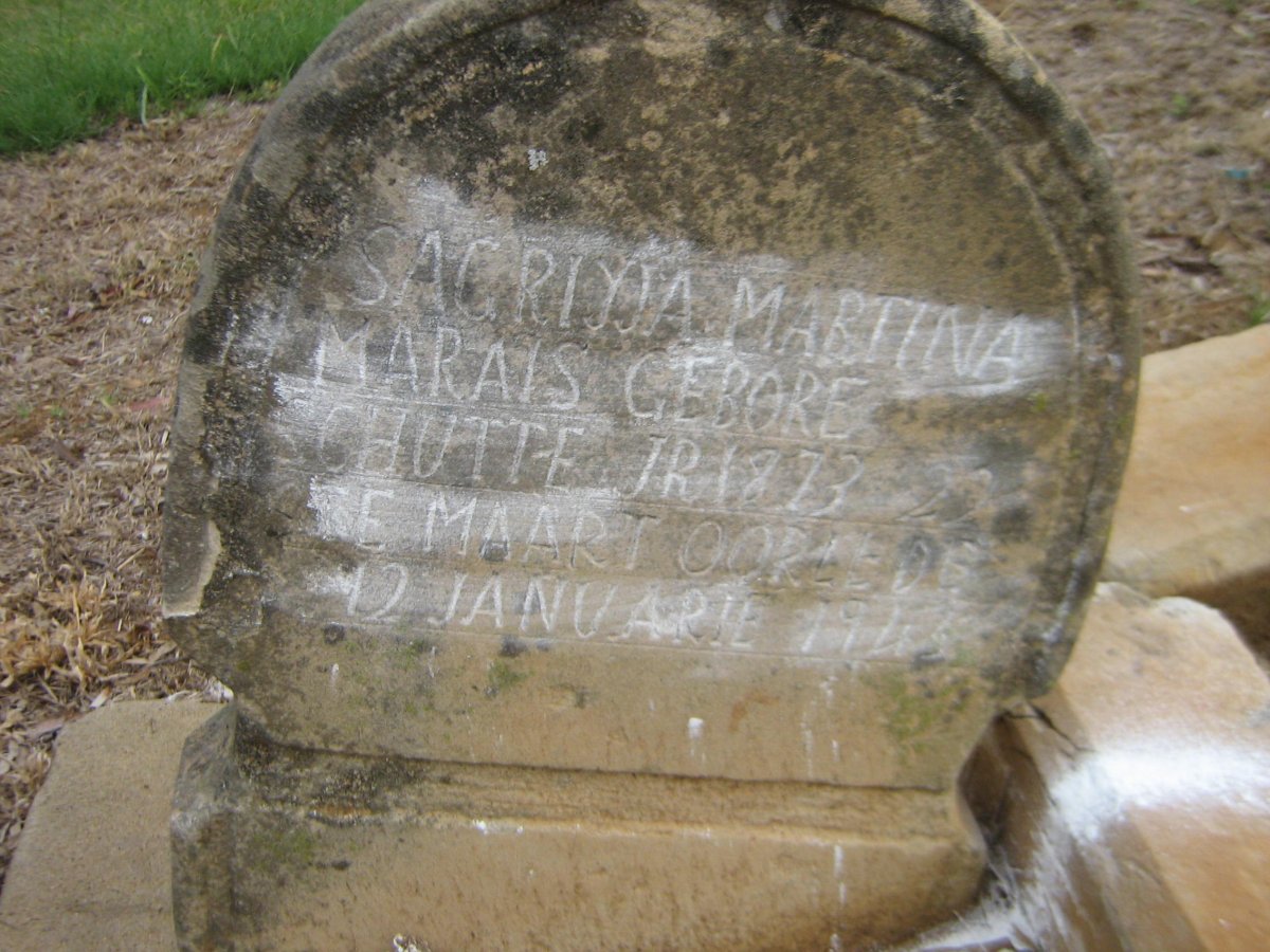 MARAIS Sagriyja Martina nee SCHUTTE 1873-1943