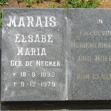 MARAIS Elsabe Maria nee DE NECKER 1890-1979