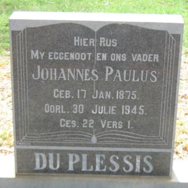 PLESSIS Johannes Paulus, du 1875-1945