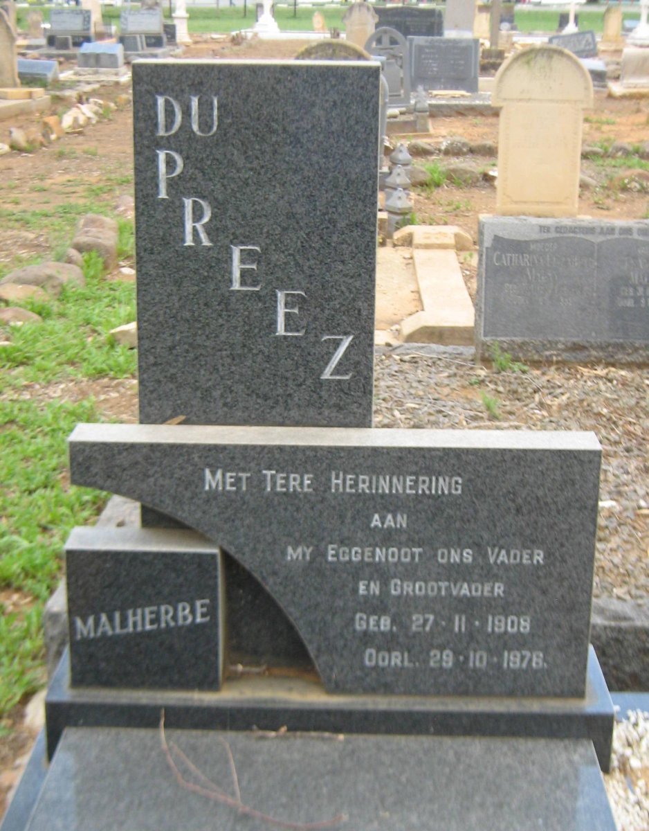 PREEZ Malherbe, du 1908-1976