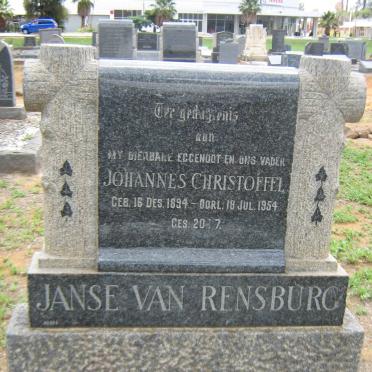 RENSBURG Johannes Christoffel, Janse van 1894-1954