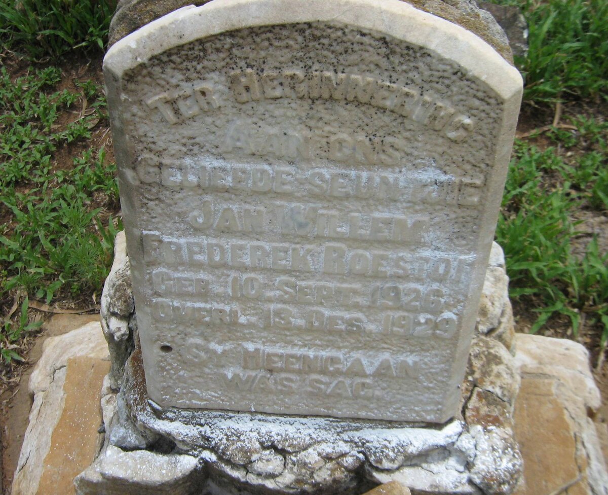 ROESTOF Jan Willem Frederek 1926-1929