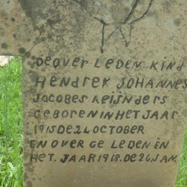 REIJNDERS Hendrek Johannes Jacobes 1915-1918