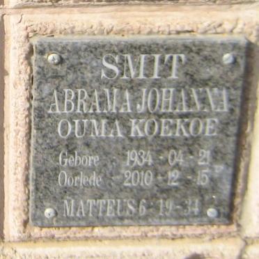 SMIT Abrama Johanna 1934-2010