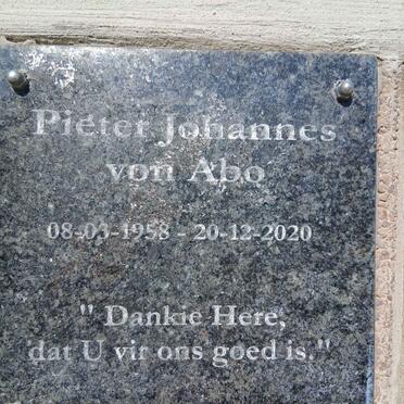 ABO Pieter Johannes, von 1958-2020