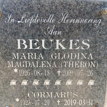 BEUKES Cormarus 1923-2019 & Maria Glodina Magdalena THERON 1926-2009