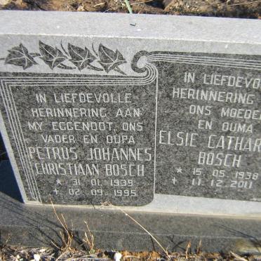 BOSCH Petrus Johannes Christiaan 1939-1995 &amp; Elsie Catharina 1938-2011