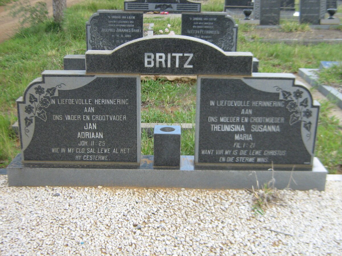 BRITZ Jan Adriaan &amp; Theunisina Susanna Maria