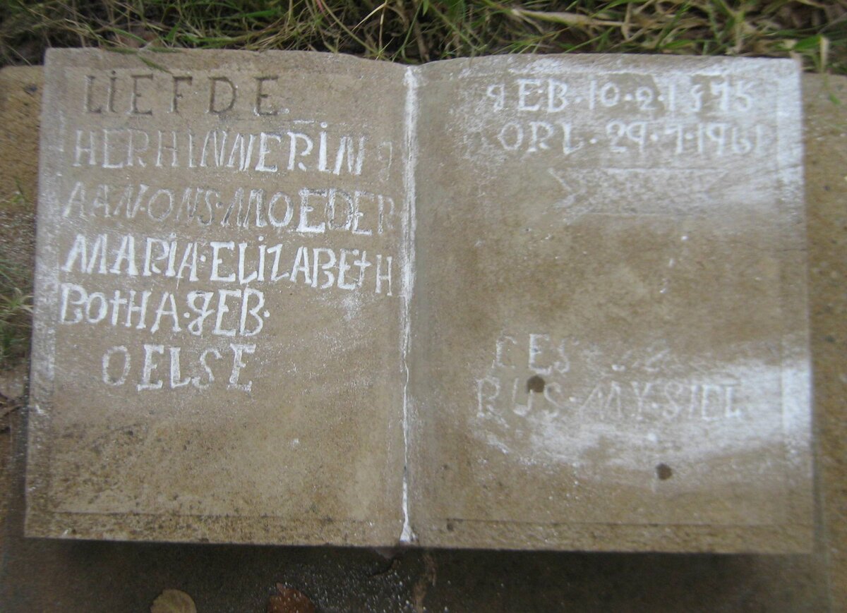 BOTHA Maria Elizabeth nee OELSE 1875-1961