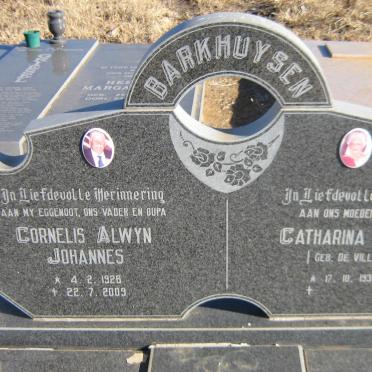 BARKHUYSEN Cornelis Alwyn Johannes 1926-2009 &amp; Catharina Maria DE VILLIERS 1935-