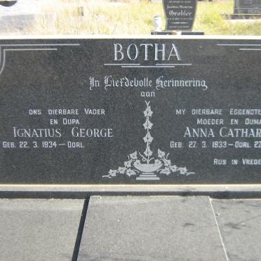 BOTHA Ignatius George 1934- &amp; Anna Catharina 1933-1985